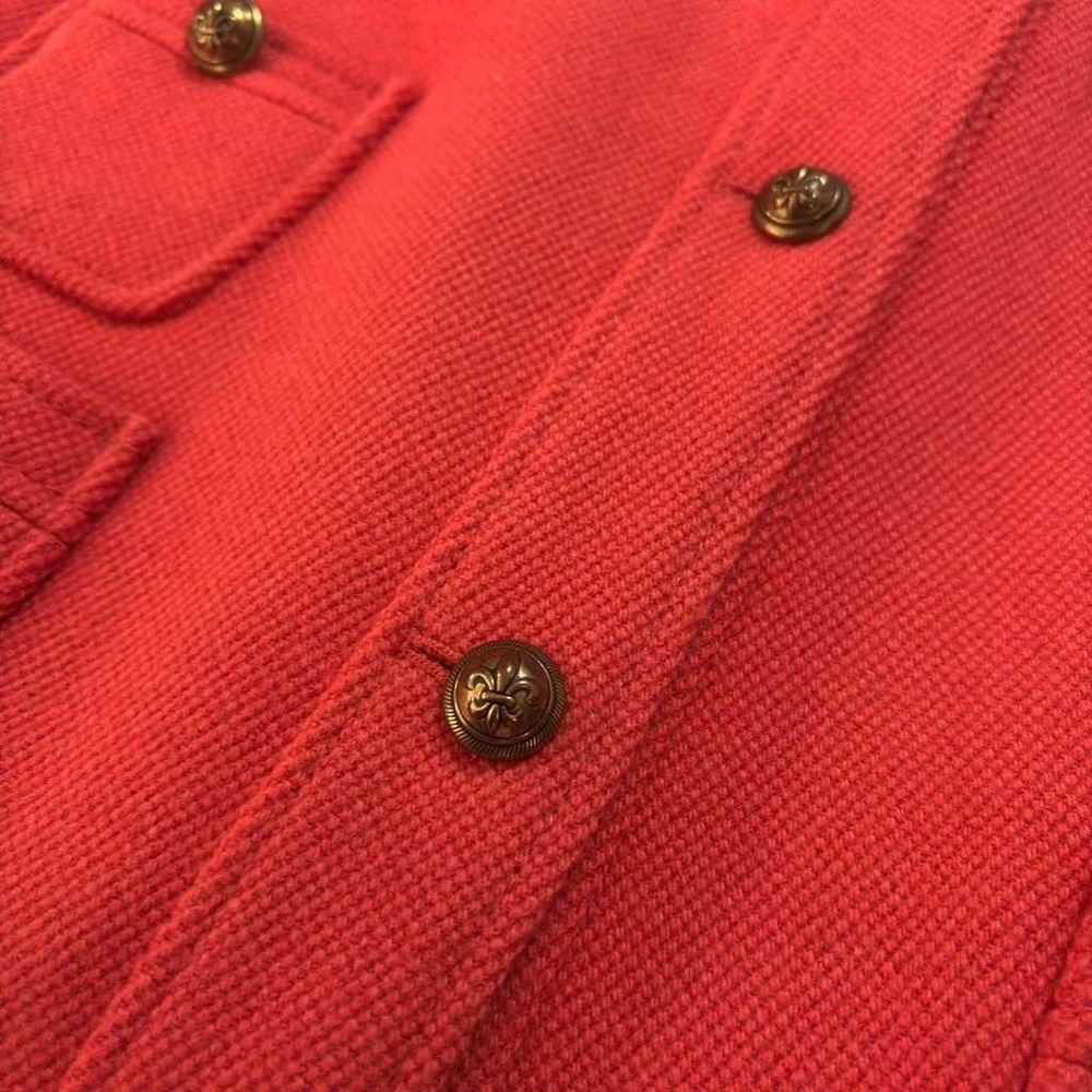 J. Crew Ruby Red Wool Blend Collarless Elegant Bu… - image 3